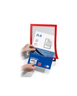 Marco porta anuncios liderpapel magnetico din a4 dorso adhesivo removible color rojo