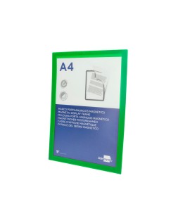 Marco porta anuncios liderpapel magnetico din a4 dorso adhesivo removible color verde