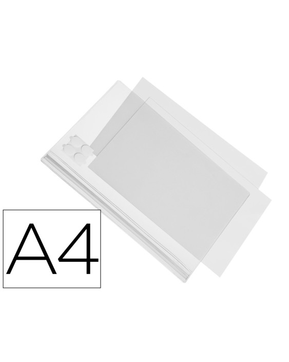 Marco porta anuncios durable adhesiva impermeable transparente din a4 pack de 5 unidades