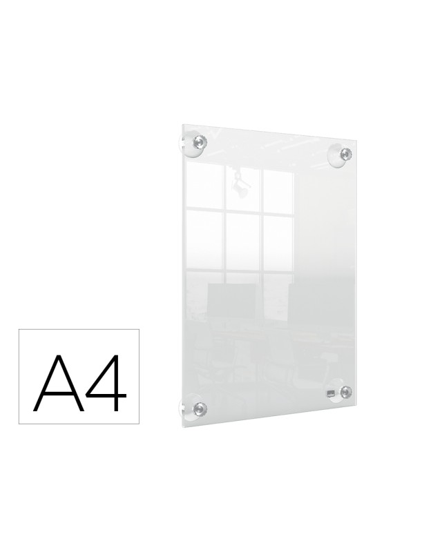 Marco porta anuncios nobo acrilico transparente mural removible din a4 sin marco 261x24x346 mm