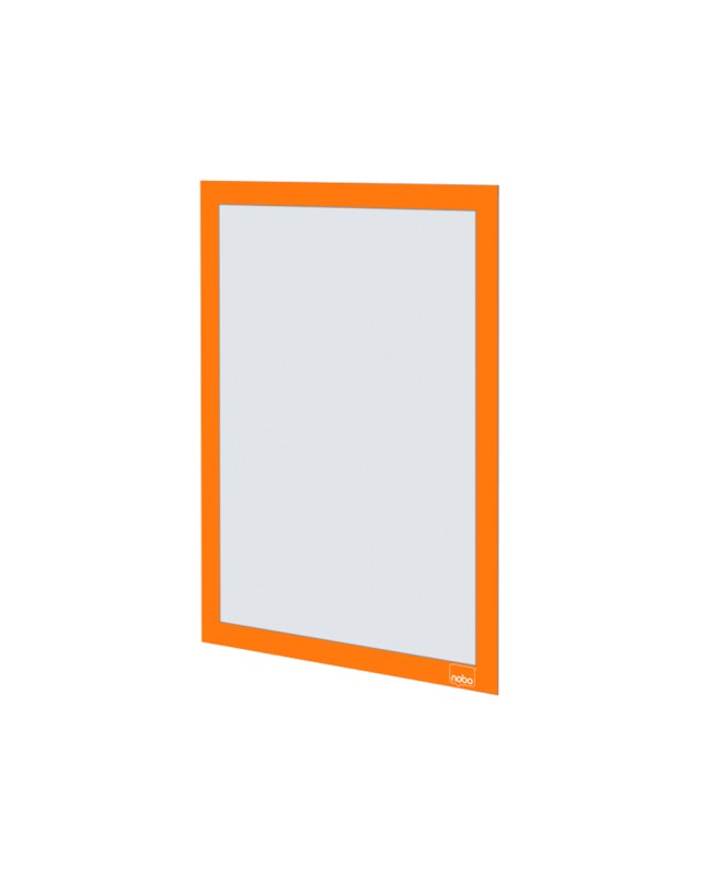 Marco porta anuncios nobo din a4 marco magnetico autoadhesivo color naranja pack de 2 unidades