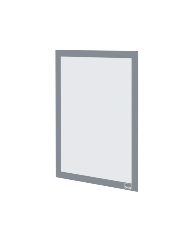 Marco porta anuncios nobo din a4 marco magnetico autoadhesivo color plata pack de 2 unidades