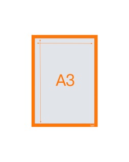 Marco porta anuncios nobo din a3 marco magnetico autoadhesivo color naranja pack de 2 unidades
