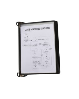 Portacatalogo de pared djois pro con 5 fundas a4 polipropileno easy load color negro 355x390x170 mm