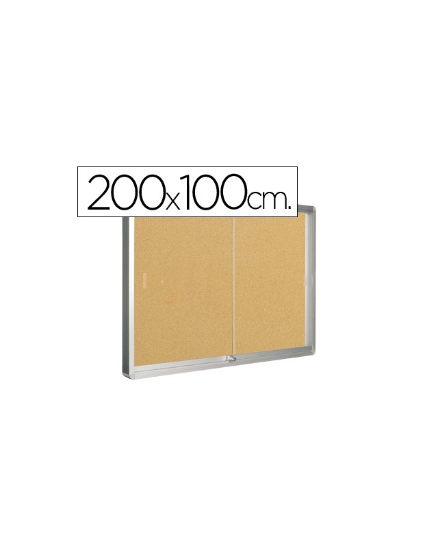 Vitrina de anuncios q-connect marco de aluminio 1000 x 2000 mm