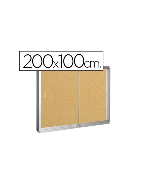 Vitrina de anuncios q-connect marco de aluminio 1000 x 2000 mm
