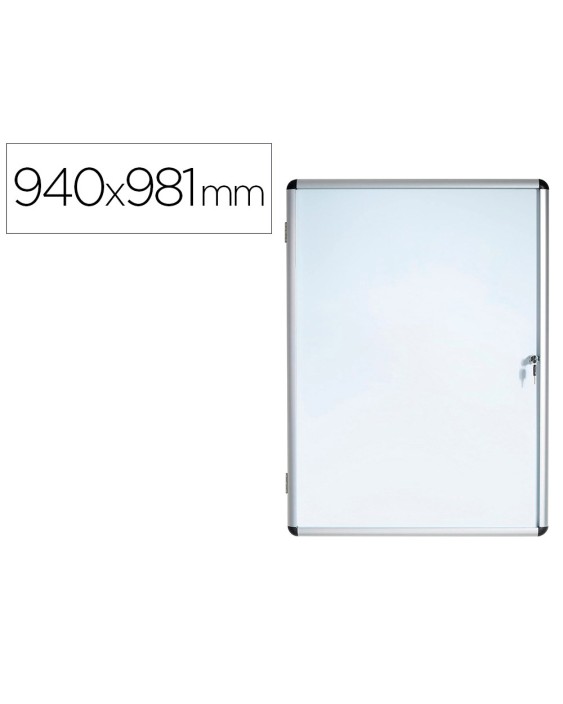 Vitrina de anuncios bi-office fondo magnetico extraplana de interior 940x981 mm