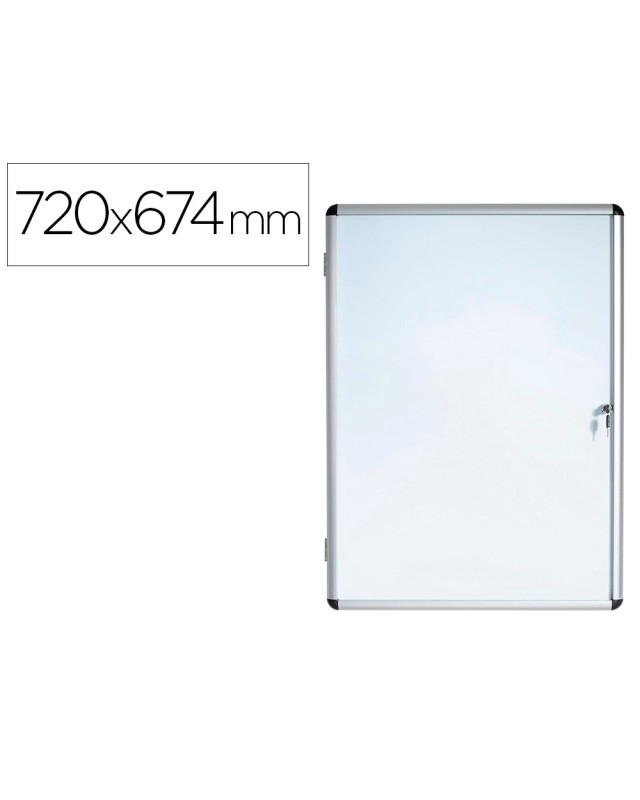 Vitrina de anuncios bi-office fondo magnetico extraplana de interior 720x674 mm