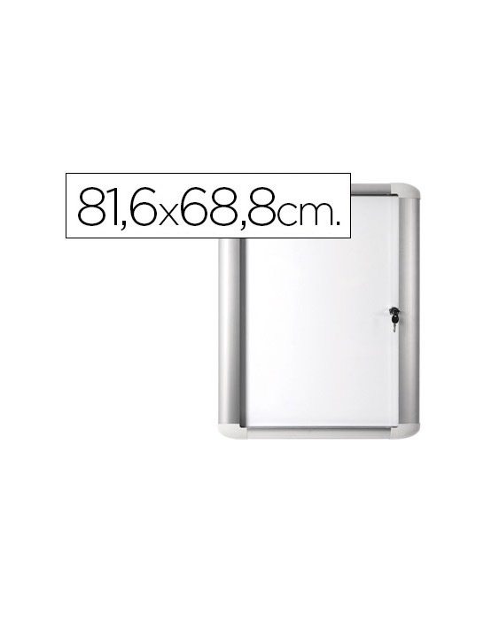 Vitrina de anuncio bi-office magnetica 816x688 mm para exterior con marco de aluminio y cerradura