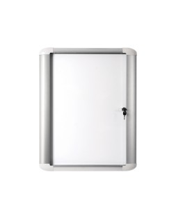 Vitrina de anuncio bi-office magnetica 816x688 mm para exterior con marco de aluminio y cerradura