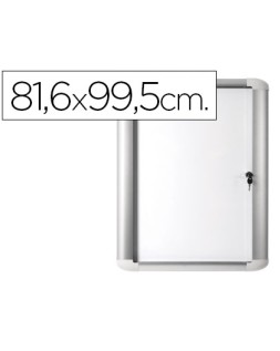 Vitrina de anuncio bi-office magnetica 816x995 mm para exterior con marco de aluminio y cerradura