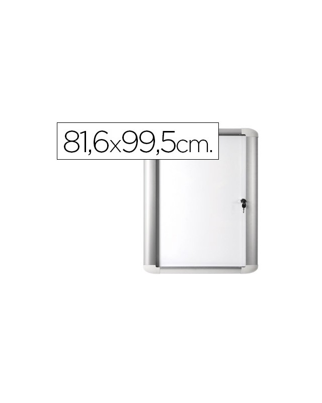Vitrina de anuncio bi-office magnetica 816x995 mm para exterior con marco de aluminio y cerradura