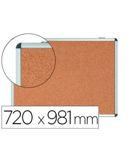 Vitrina de anuncios bi-office fondo corcho de interior marco de aluminio 720x981 mm