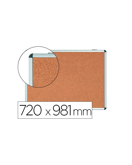 Vitrina de anuncios bi-office fondo corcho de interior marco de aluminio 720x981 mm