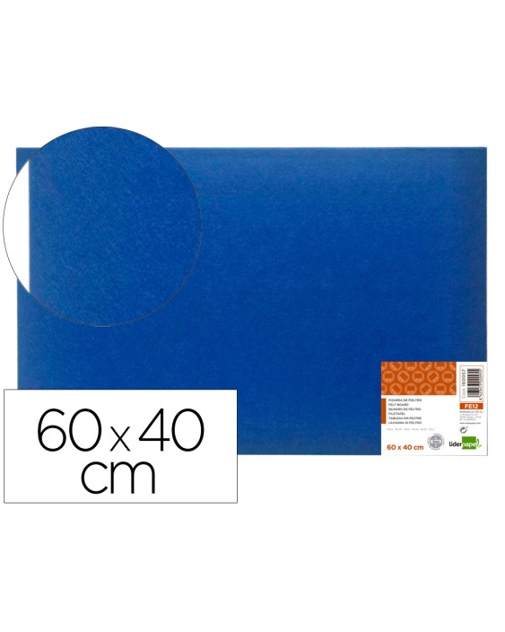 Tablero de anuncios liderpapel fieltro color azul 40x60 cm