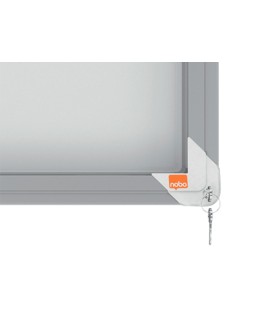 Vitrina de anuncios nobo premium plus magnetica con puerta corredera 8 x din a4 689x972x54 mm