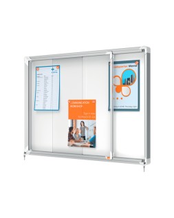 Vitrina de anuncios nobo premium plus magnetica con puerta corredera 8 x din a4 689x972x54 mm