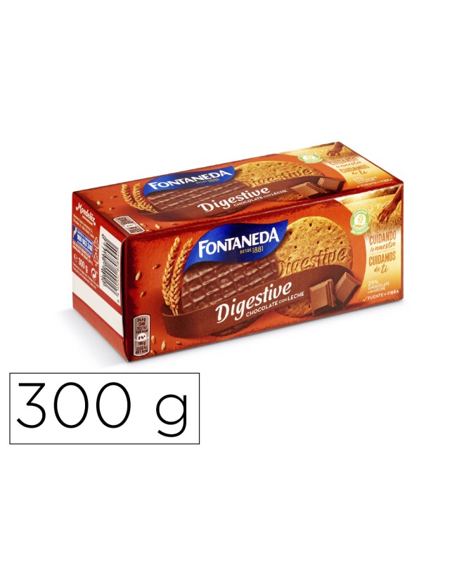 Galleta fontaneda digestive chocolate con leche fibra caja de 300 g