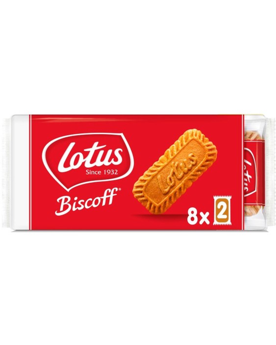 Galletas lotus biscoff caramelizadas pack de 8 bolsas de 2 unidades 124 g