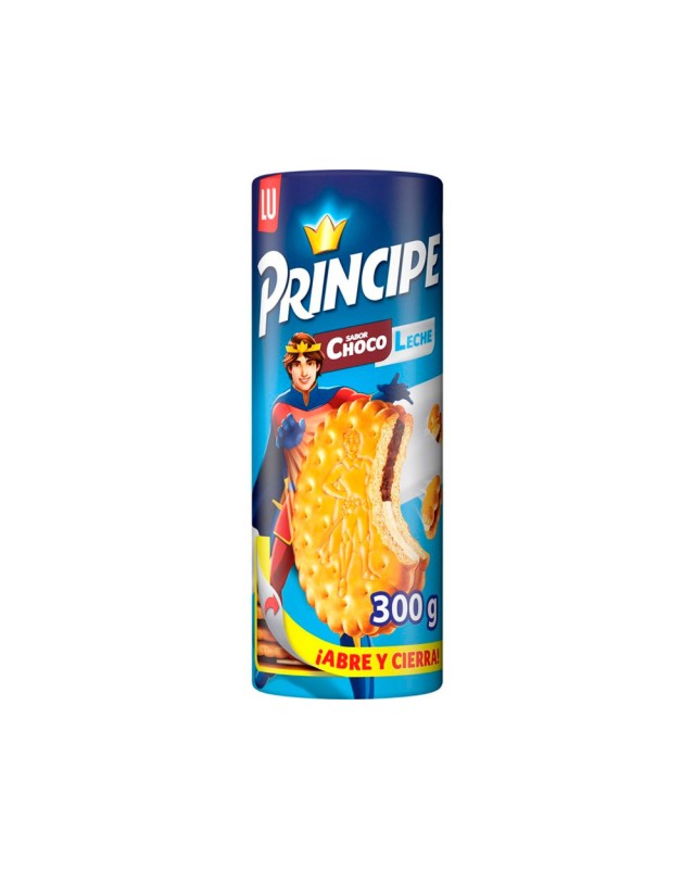 Galletas principe rellena chocolate y leche paquete de 300 g