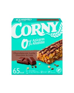 Barrita de cereales corny 0% azucares chocolate con leche caja de 6 unidades 20 g