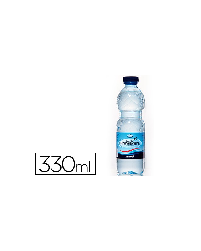 Agua mineral natural fuente primavera botella de 330 ml