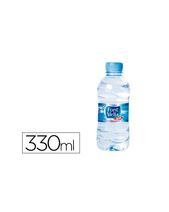 Agua mineral natural font vella botella sant hilari 330 ml