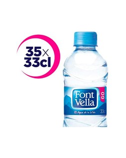 Agua mineral natural font vella botella sant hilari 330 ml
