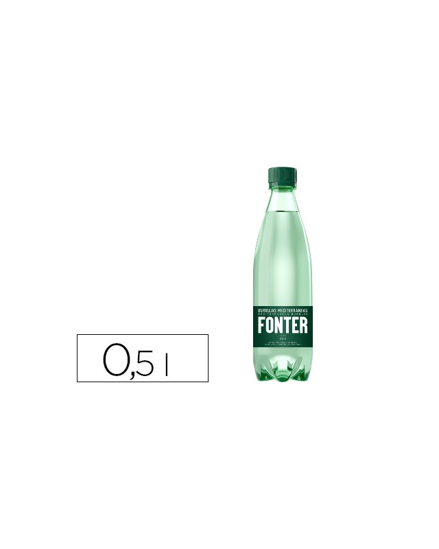 Agua mineral natural con gas fonter botella de 500 ml