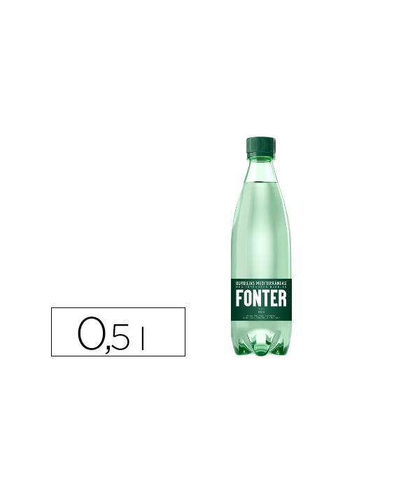 Agua mineral natural con gas fonter botella de 500 ml