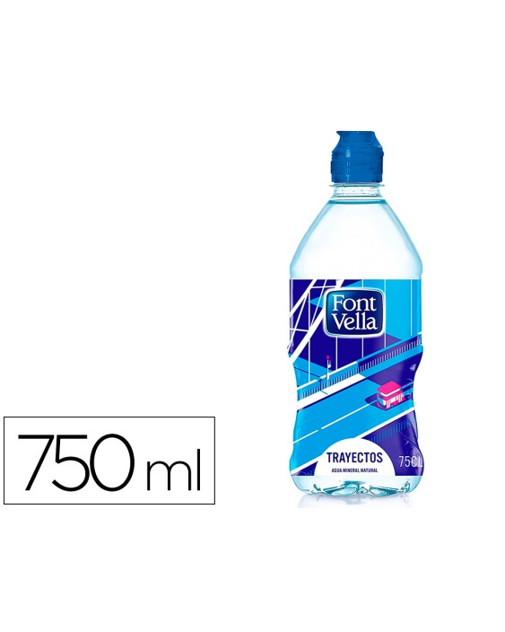 Agua mineral natural font vella botella de 750 ml