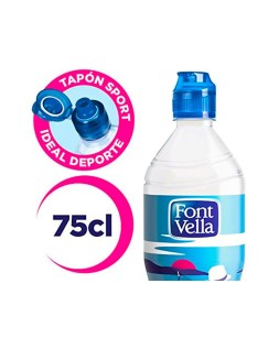 Agua mineral natural font vella botella de 750 ml