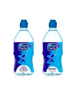 Agua mineral natural font vella botella de 750 ml