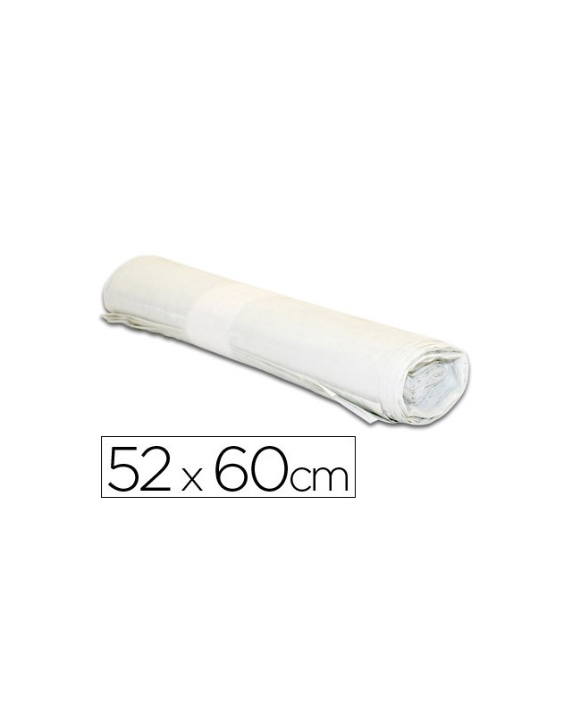 Bolsa basura domestica blanca 52x60cm galga 70 rollo de 20 unidades