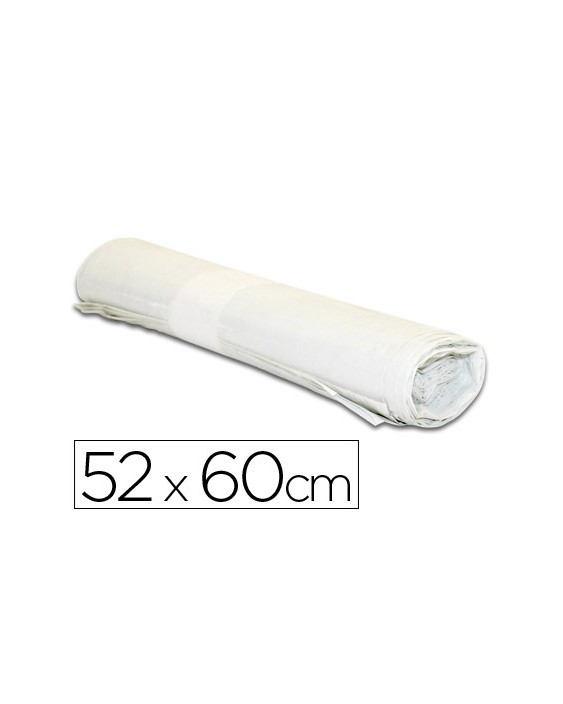 Bolsa basura domestica blanca 52x60cm galga 70 rollo de 20 unidades