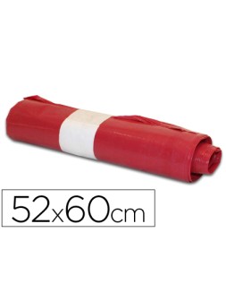 Bolsa basura domestica roja 52x60cm galga 70 rollo de 20 unidades