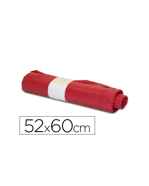 Bolsa basura domestica roja 52x60cm galga 70 rollo de 20 unidades