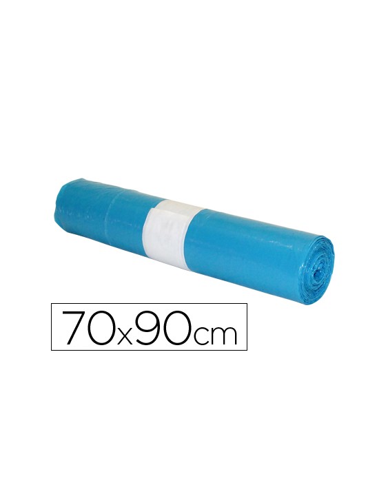 Bolsa basura industrial azul 70x90cm galga 110 rollo de 10 unidades