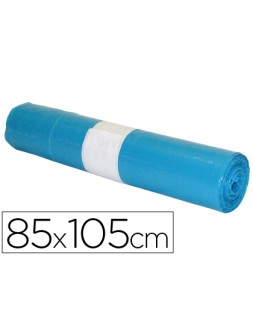 Bolsa basura industrial azul 85x105cm galga 110 rollo de 10 unidades