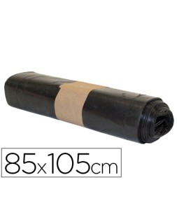 Bolsa basura industrial biznaga negra 85x105cm galga 120 rollo de 10 unidades
