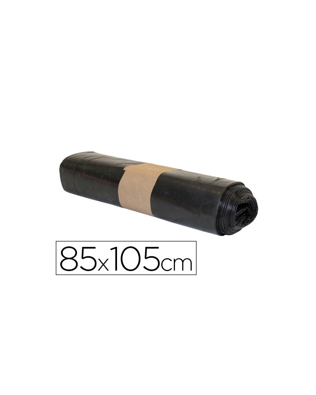 Bolsa basura industrial biznaga negra 85x105cm galga 120 rollo de 10 unidades