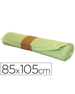 Bolsa basura industrial amarilla 85x105cm galga 110 rollo de 10 unidades