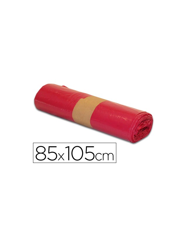 Bolsa basura industrial roja 85x105cm galga 110 rollo de 10 unidades