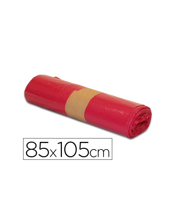 Bolsa basura industrial roja 85x105cm galga 110 rollo de 10 unidades