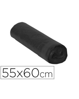 Bolsa basura domestica negra con autocierre 55 x 60 cm rollo de 15 unidades