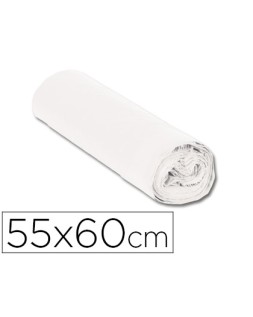 Bolsa basura domestica blanca con autocierre 55 x 56 cm rollo de 15 unidades