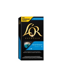 Cafe l'or espresso decaffeinato fuerza 6 caja de 10 unidades compatible con nespresso
