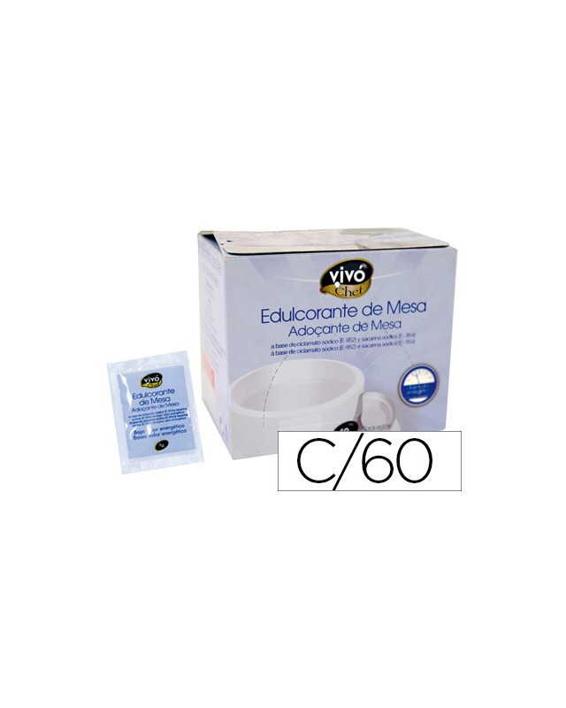 Edulcorante vivochef de facil disolucion caja de 60 sobres