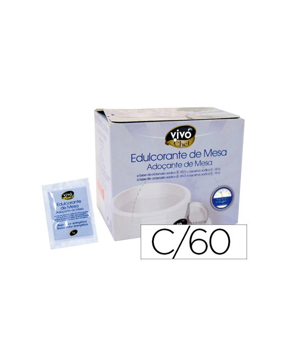 Edulcorante vivochef de facil disolucion caja de 60 sobres