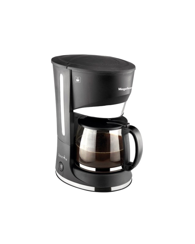 Cafetera ristretto magefesa 12 tazas con filtro extraible y placa calefactora antiadherente 800w